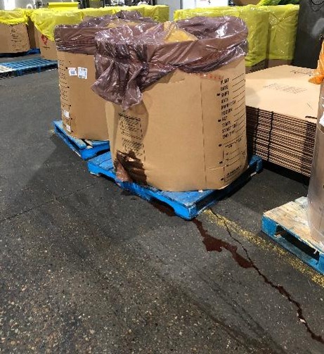 leaking cardboard