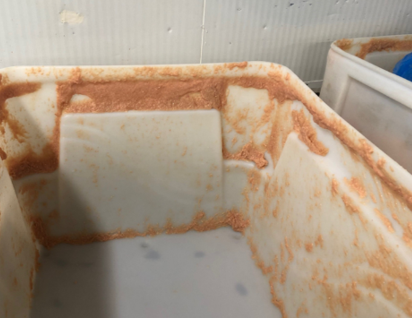 meat stuck in single wall containers